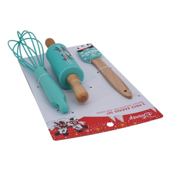 Disney 3 Piece Baking Set (Spatula Rolling Pin Whisk) Festive Kitchen Essentials - Picture 5 of 6
